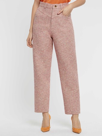 Pantalon carotte en tweed - multicolore
