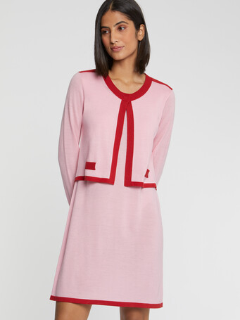 Short merino-wool dress - Candy pink/ hibiscus