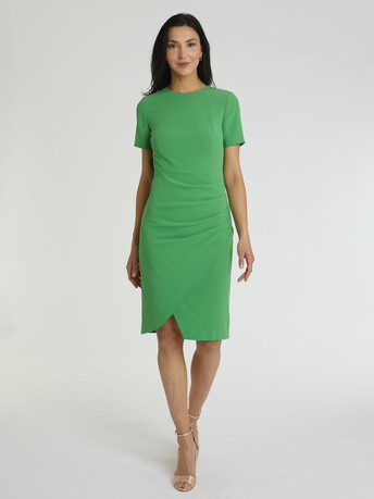 Robe en crêpe envers satin - Vert