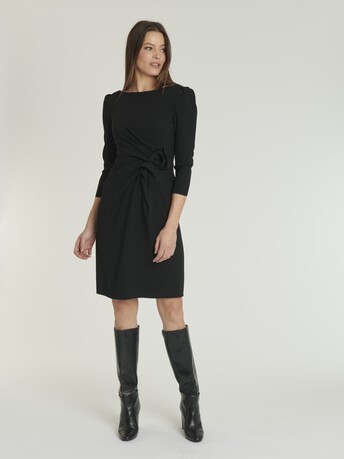 Robe en crêpe envers satin - Noir