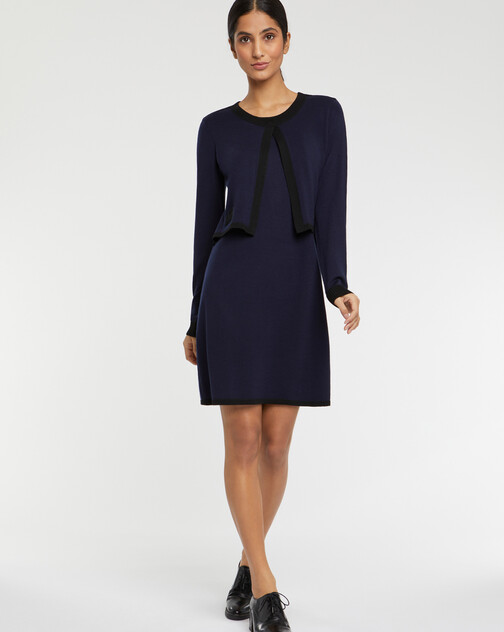 Robe courte en laine mérinos