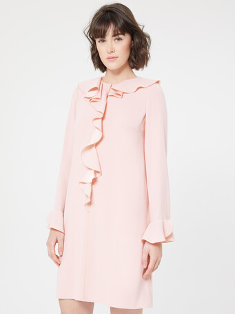 Robe en crêpe envers satin - Poudre