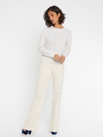 Open-back cashmere sweater - Off white