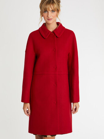 Manteau droit en drap de laine - Hibiscus