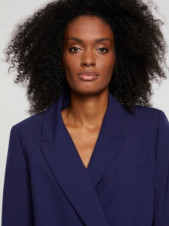 Double-breasted fine-wool jacket - Indigo