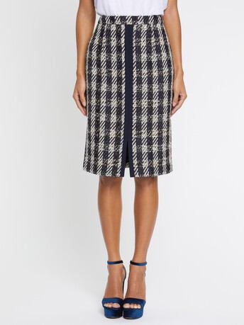 Houndstooth pencil skirt - Noir / blanc casse