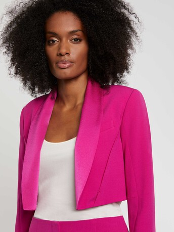 Veste courte en crêpe envers satin - Fuchsia