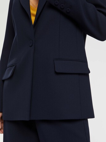 Milano-knit fitted jacket - Navy blue
