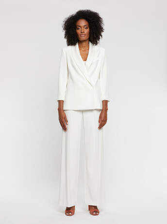 Satin-back crepe tuxedo jacket - Off white