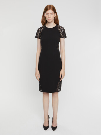 Robe en crêpe envers satin - Noir