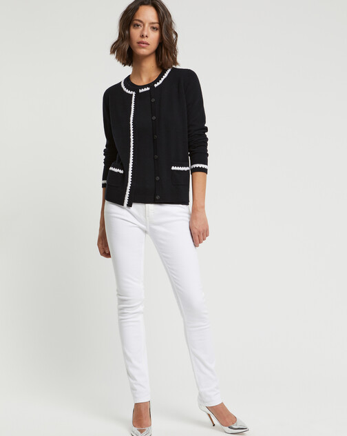 Cardigan long en laine et cachemire