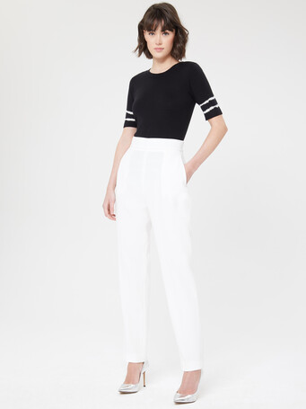 Merino wool sweater - Noir / blanc casse