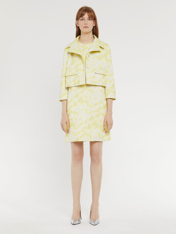 Cropped straight-cut jacquard jacket - Neon