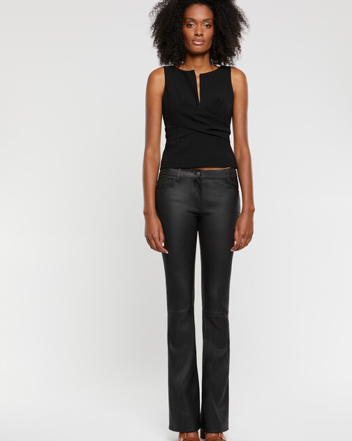 Top sans manches en crêpe envers satin