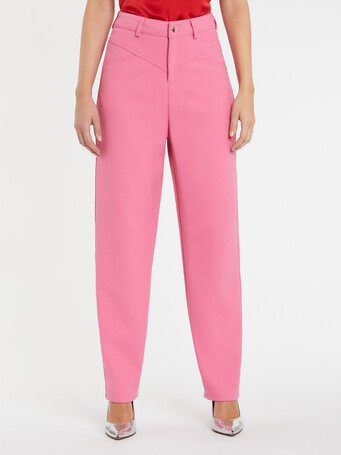 Pantalon carotte en maille Milano - Bubble gum