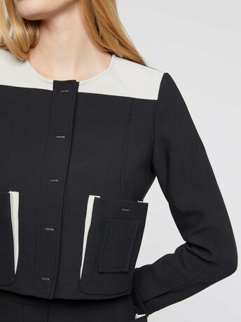 Veste courte à poches - Noir / pierre