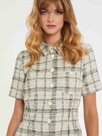 ROBE EN TWEED - Sauge