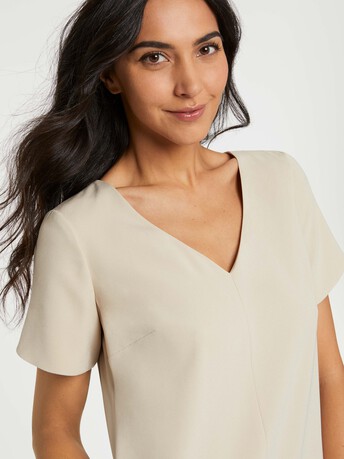 Robe en crêpe envers satin - Sable