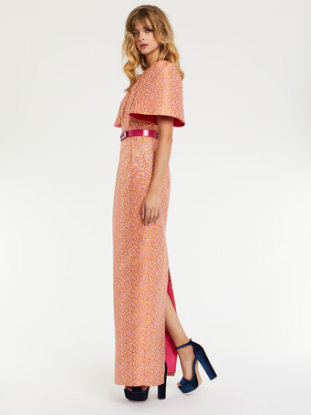 Robe longue en jacquard multicolore - multicolore