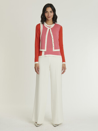 KNITTED CARDIGAN - Pink / orange
