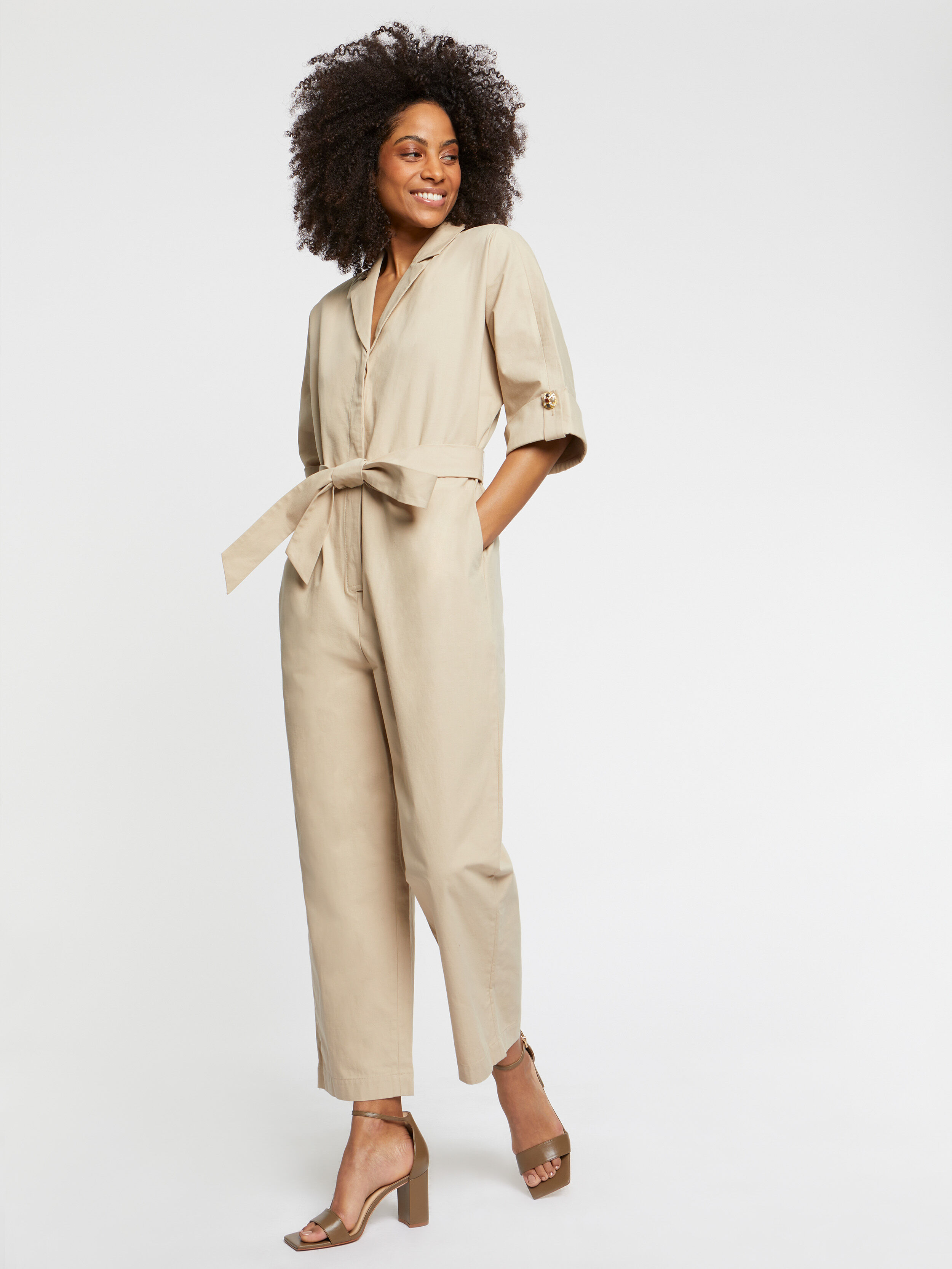 Cotton cropped jumpsuit outlet