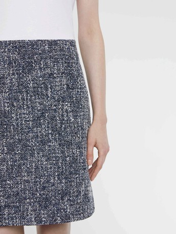 Robe courte trompe-l?œil en tweed et coton - Marine