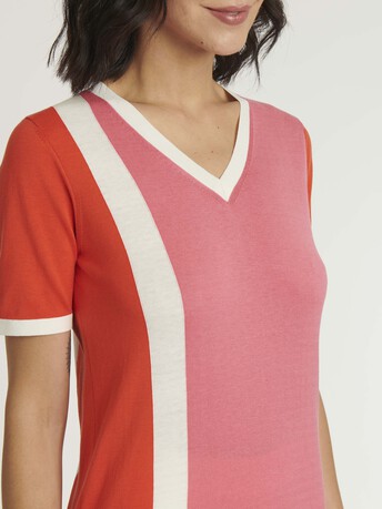KNITTED SWEATER - Pink / orange