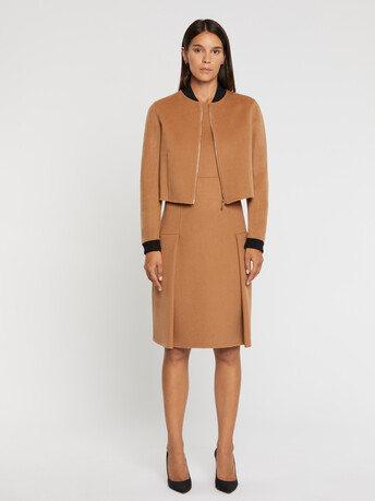 Veste courte à col teddy - Camel