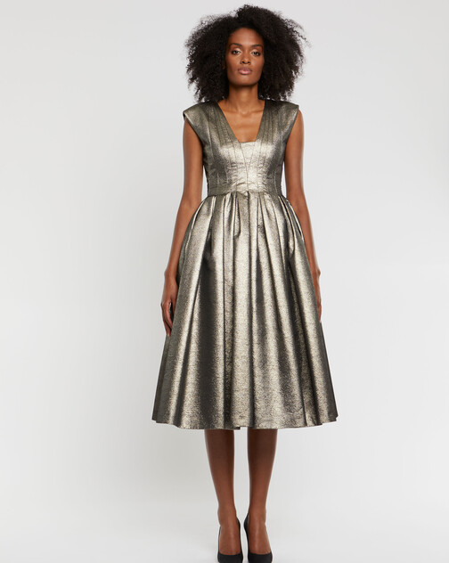 Robe midi de cérémonie en lamé