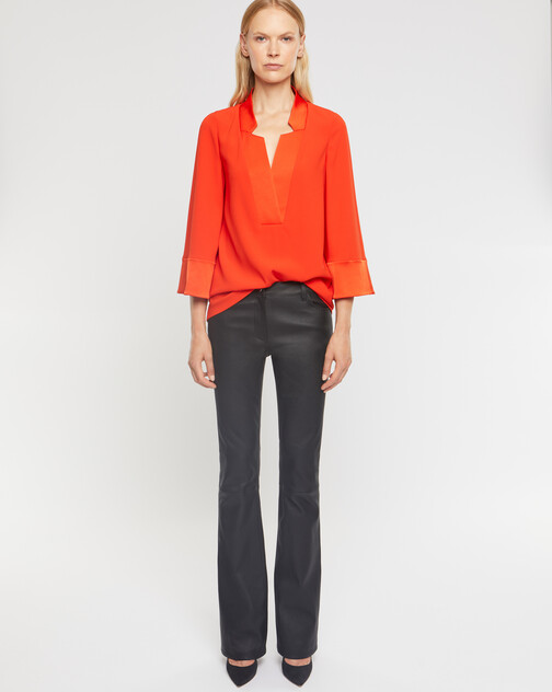 Satin-back crepe top