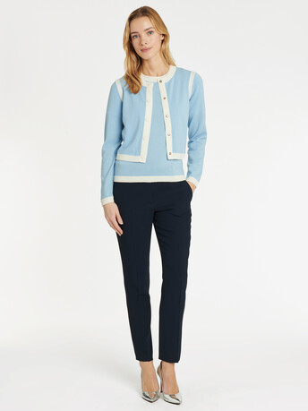 KNITTED CARDIGAN - Glacier / blanc casse