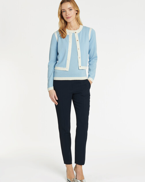 Cardigan court en laine et cachemire