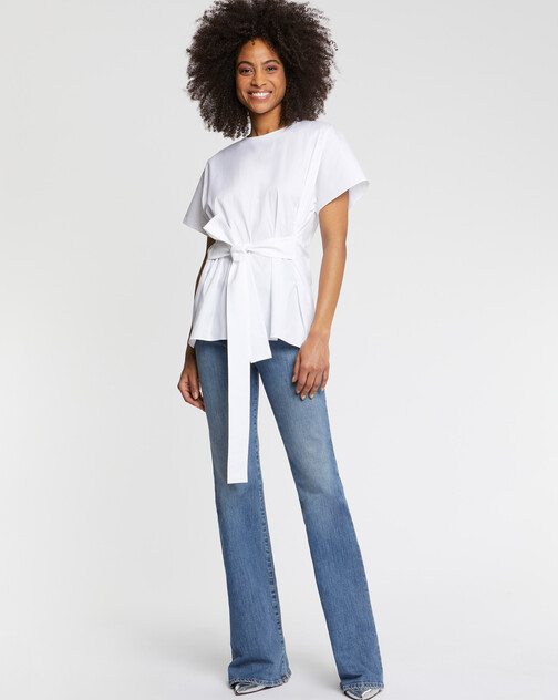 Top noué à la taille en popeline de coton