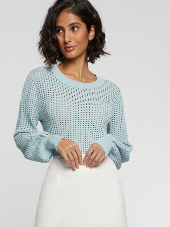 Pull en maille ajourée - Celadon