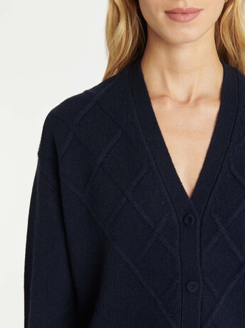 Cardigan en laine et cachemire - Marine