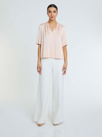 Haut en crêpe envers satin - Dragee