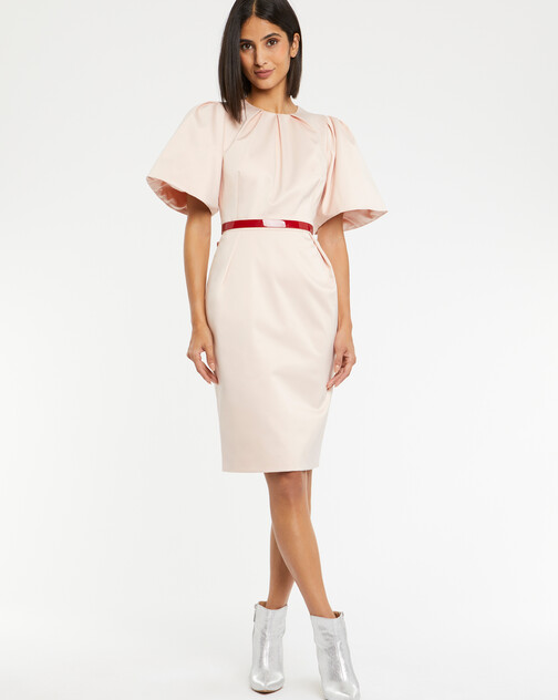 Robe courte en satin duchesse