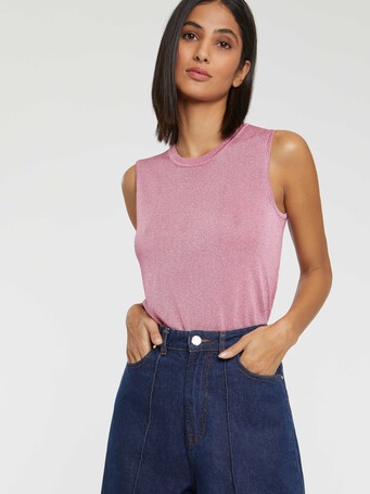 Débardeur en maille lurex - Bubble gum