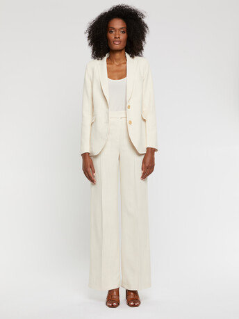 Pantalon ample en toile de viscose - Ivoire