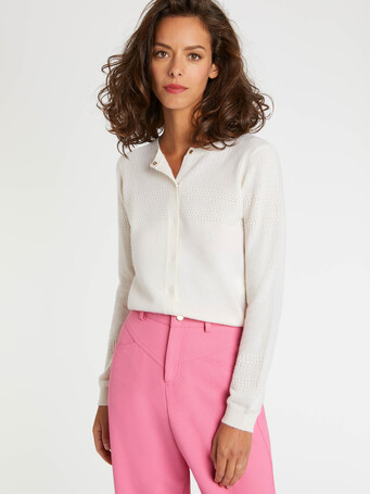 Cardigan en cachemire - Blanc casse