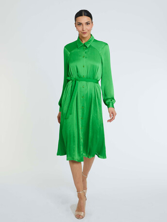 WOVEN DRESS - Green