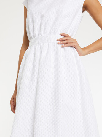 Robe courte motif cannage - Blanc