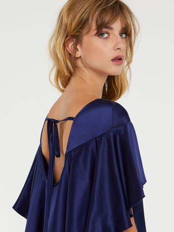 Top en satin fluide - Indigo