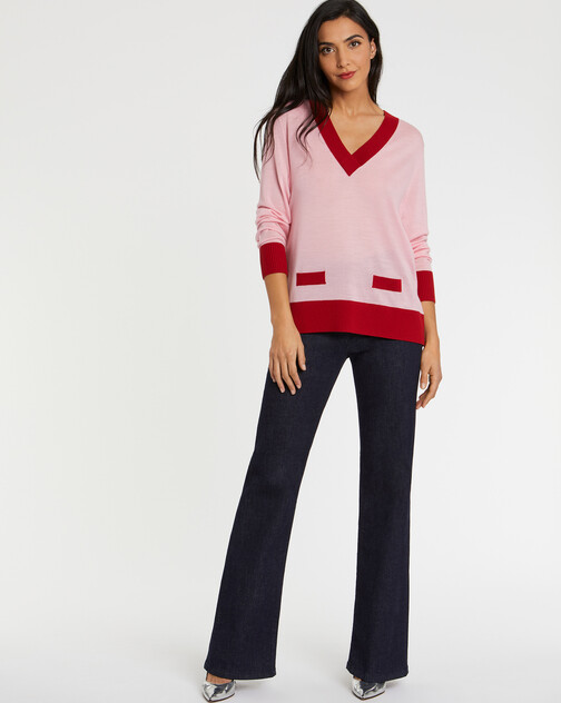 Merino-wool V-neck sweater