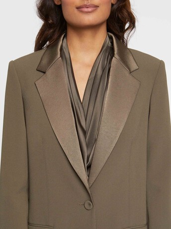 Boxy crepe jacket - Khaki