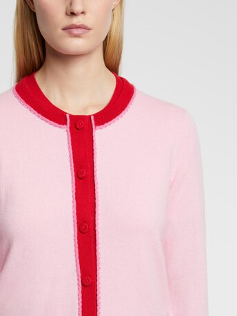 Cardigan en laine et cachemire - Candy pink/ hibiscus