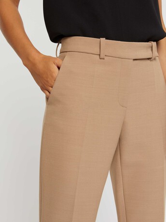 Pantalon cigarette en tricotine stretch - Camel