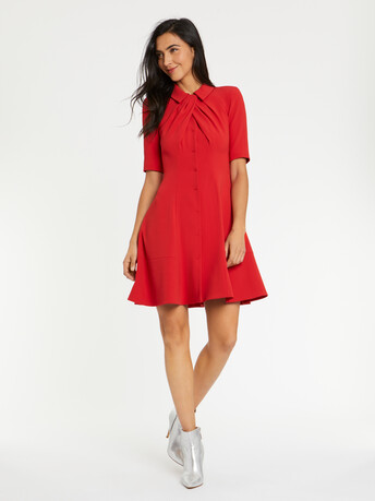 Crepe buttoned dress - Hibiscus