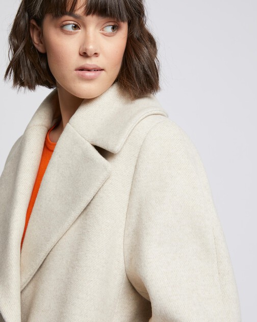 Manteau mi-long en drap de laine