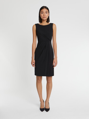 Robe courte drapée en crêpe envers satin - Noir